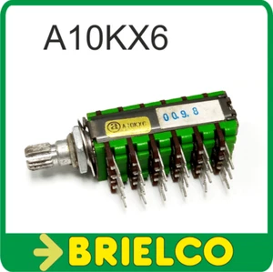 POTENCIOMETRO DE VOLUMEN 6 CANALES A10KX6 ALPHA 49MM LARGO 14MM ANCHO BD11722 - Imagen 1 de 2