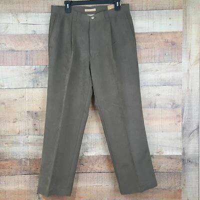 The Havanera Co. Pantalones de vestir nuevos con etiquetas para hombre talla 34X29 marrón plisado QG21 Foto 1 de 4