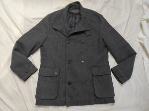 Gr. L Retro Fire Heringsknochen HBT Trenchcoat Zweireiher Mantel - Bild 1 von 11