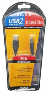 Belkin USB 2.0 F3U133-10 USB2 Hi-Speed Cable 10 Foot NEW in pkg - Picture 1 of 6