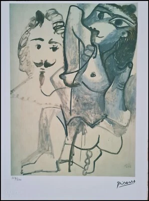 PABLO PICASSO * Nude and Head..* 28 x 38 cm *signed lithograph*limited # 126/250 - Bild 1 von 4