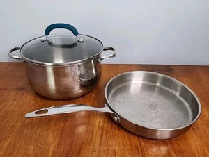 Revere Ware 1801 3-teiliges Set 6 Quart Suppentopf 10" Pfanne Edelstahl Kupfer plattiert 1 Deckel - Bild 1 von 17