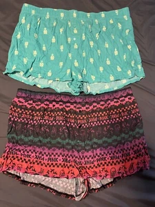 Victoria Secret Rosa Lote De 2 Pantalones Cortos para Dormir Talla XL Estilo Boxer Botón Delantero Usado en Excelente Condición - Imagen 1 de 11