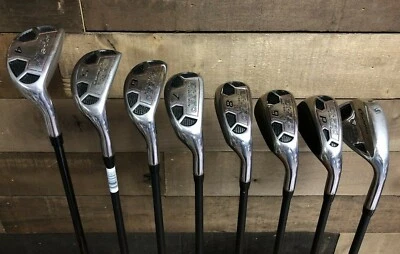 二手 右握 POWERBILT 高级硬度 石墨 EX 550 男式 混合铁杆套装 4-SW 5050-9WDR — 第 1/4 张图片