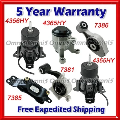 M961 Fits 2015-2020 Nissan Maxima 3.5L AUTO Motor & Transmission Mount Set 6pc - Image 1 of 4