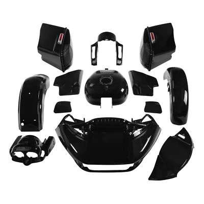 Kit de carrocería de carenados ABS negros vivos aptos para Harley CVO Road Glide 2015-2024 18 Foto 1 de 4