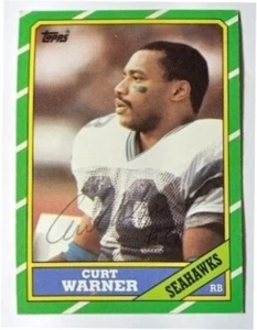 Curt Warner Hand Autographed Football Card Seattle Seahawks - Picture 1 of 1