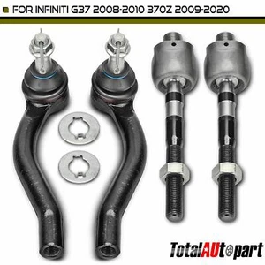 4Pcs New Tie Rod Ends for INFINITI G37 2008-2010 Nissan 370Z Front Inner & Outer - Picture 1 of 8