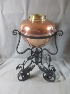 VINTAGE ANTIQUE ARTS & CRAFTS COPPER METAL BRASS OIL LAMP - Picture 1 of 13
