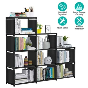 Bookshelf Cube Storage Shelves Rack Organizer Bookcase DIY Cabinet Home Office - Picture 1 of 21