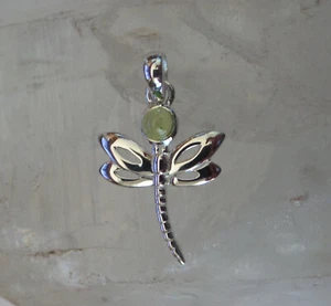 626 Dragonfly Solid 925 Sterling Silver High Quality Gemstone Pendant - Picture 1 of 12