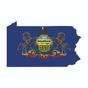 Pennsylvania State Map Outline with Flag Sticker, Decal, Vacation Sticker - Picture 1 of 2