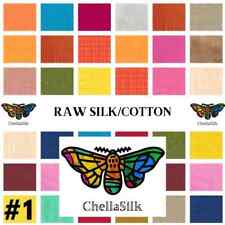 RAW SILK COTTON 90 VIBRANT COLORS  110 cm 43" Wide SOLD BY the METRE Sample 99p