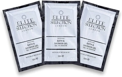 ELITE SELECTION LONDON Refreshing & Moisturising Bath &Shower Gel Sachets -10ml -1000pk Elite