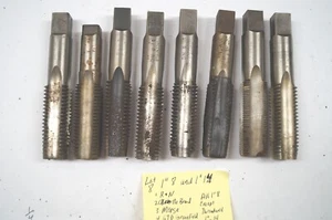 SET (8) R&N Morse Winter Gewindeschacht 1" 8 und 1" 14 HSS Gewindebohrer grob fein E152 - Bild 1 von 9