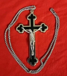 CHRISTIAN CATHOLIC STEINLE'S STEEL NUN'S CROSS FROM ITALY 4.5 X2.5 " - Picture 1 of 10
