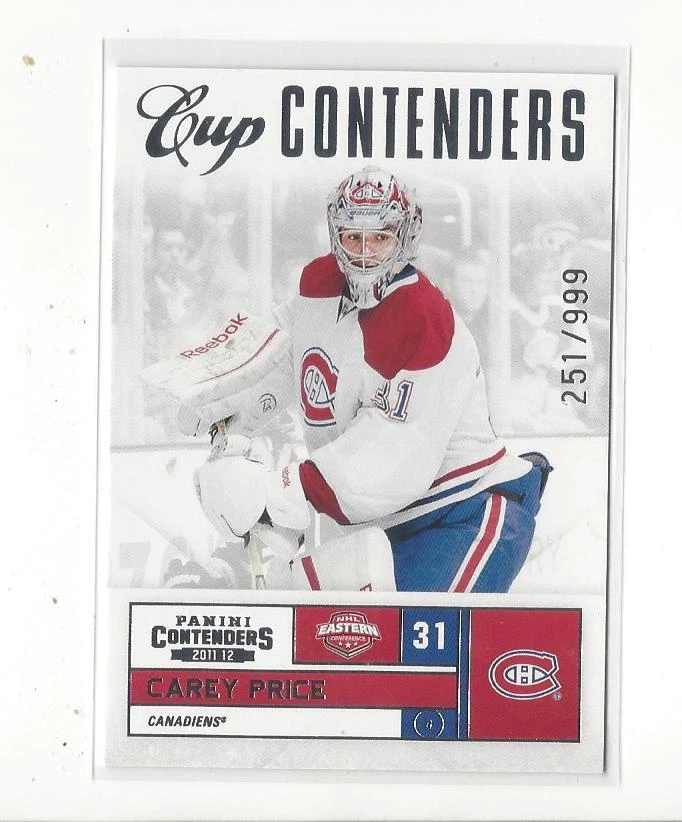 2011-12 Panini Contenders #115 Carey Price (Cup Contenders) Canadiens /999  - Image 1 of 1