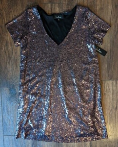 Vestido LuLu's Light Up the Night Rosa Lentejuelas 100% Poli Talla S Nuevo con Etiquetas - Imagen 1 de 18