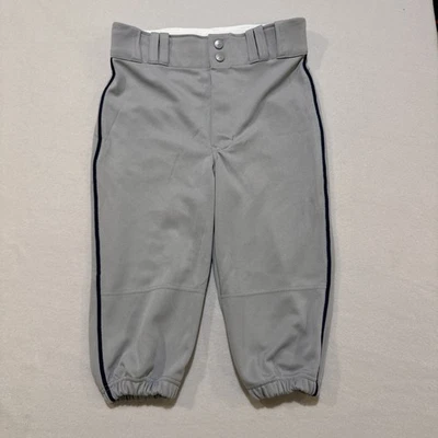 Pantalones de béisbol Champro estilo braguita cortos juveniles XL gris con rayas azul marino Foto 1 de 4