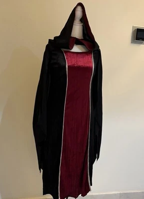 Disfraz de Vampira con Capa Negra Adulto Halloween Niña Vampiro Manga Larga Vestido Foto 1 de 4