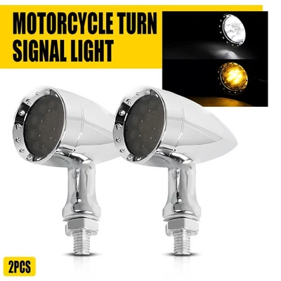 Pisca-pisca LED luz de circulação cromada para Yamaha V Star 250 650 950 1100 - Imagem 1 de 4