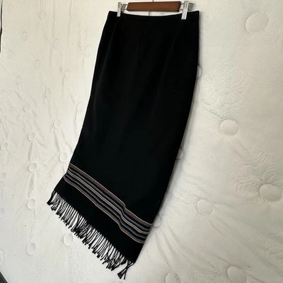 Vestido Falda Granero Talla 14 Negro Con Flecos Fondo Western, Nature Business Y95G Foto 1 de 4