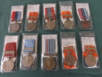 10 x Indian Armed Forces Medals 20 Year, Special,  Star, Himalaya, Service ETC - Image 1 of 4