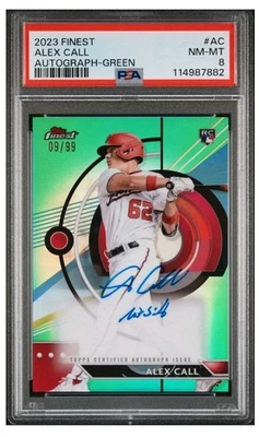 Alex Call RC 2023 Finest/99 #AC Autograph-Green PSA NM-MT 8 Pop 1 - Image 1 of 2