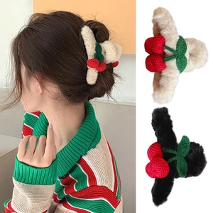 Ponytail Hair Clip Furry Fluffy Crab Hairpin Handmade Hair Accessories Barrettes - Picture 1 of 13