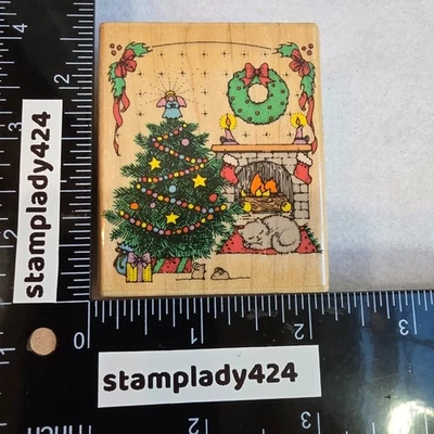 Hero Arts 1991 edición limitada L774 pacífica víspera sello de madera de goma árbol de Navidad Foto 1 de 3