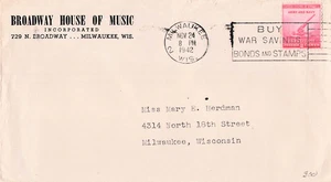 Broadway House of Music, Milwaukee, Wisconsin, 1942, 900 - Picture 1 of 1