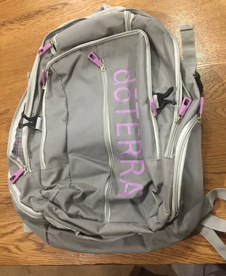 doTerra Global Convention Backpack Gray & Purple  w/ Multiple Pockets - Image 1 of 4