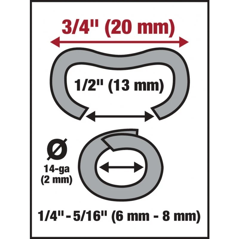 MALCO HR2X 3/4 Inch 14 Gauge Galvanized Steel Hog Ring Staples 200 pack - Image 1 of 1