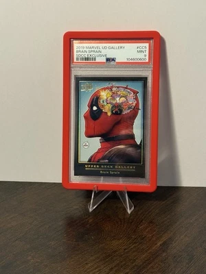 2019 UD Marvel Gallery San Diego Comic Con Brain Sprain PSA 9 Deadpool Pop 6!! - Image 1 of 2