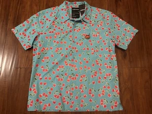 The Hundreds Adam Bomb 💣 Bandana Cherry 🍒 Button Up Short Sleeve Shirt XL - Picture 1 of 6