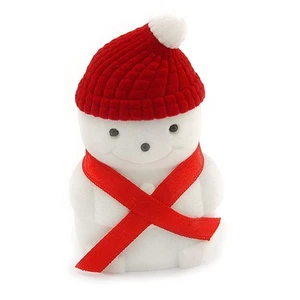 Rot/weiß Velours Weihnachten Schneemann Schmuckkästchen für Ring/ Ohrstecker - Bild 1 von 4