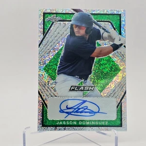 2021 Leaf Flash Jasson Dominguez Green Rookie RC Auto /25 - Picture 1 of 2