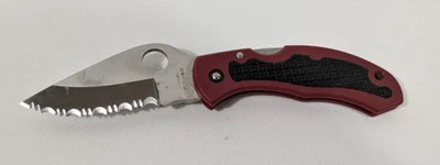 Spyderco Red Snap-It Folding Knife AUS-8 Cutting Utility Blade MISSING CLIP - Image 1 of 4