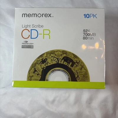 Memorex Light Scribe CD-R 10 Pack 52X 700MB 80 Minutes - New Sealed - Recordable - Image 1 of 2