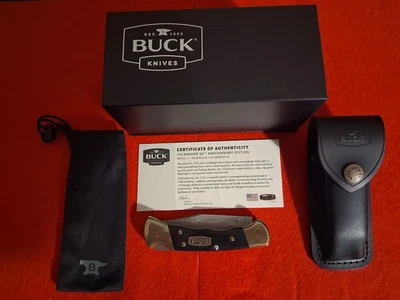 BUCK KNIFE 112BRS3FG-B FOLDING RANGER FINGER GROOVE 50th ANNIVERSARY "2022" COA. - Image 1 of 4