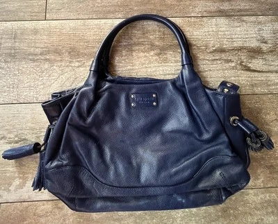 Kate Spade Sapphire Blue Pebbled Leather Stevie Handbag -VGUC - Image 1 of 4