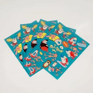 REN AND STIMPY STICKERS Nickelodeon Cartoon 1995- 4 Identical Sheets- Vtg 90s - Picture 1 of 4