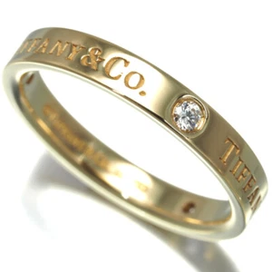 Auth Tiffany&Co. Ring Diamond Band 3mm US5.75-6 18K 750 Yellow Gold - Picture 1 of 4