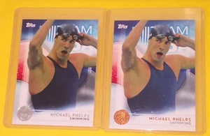 MICHAEL PHELPS 2016 TOPPS EE. UU. EQUIPO OLÍMPICO TARJETA BASE #1 PLATA + BRONCE LOTE 2 - Imagen 1 de 2