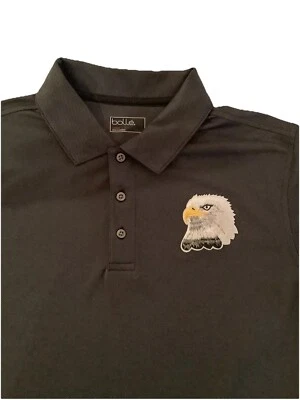 Hombres Polo Talla Grande BOLLE’ American Eagle Polo Negro Bordado Foto 1 de 4