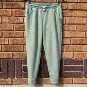 Cat & Jack Fleece Sweatpants Joggers - Girls XL (14/16) - Sage Green Flowers - Picture 1 of 6