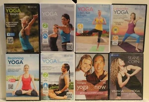 8 Gaiam yoga workout DVD lot Rodney Yee cardio burn for beginners belly butt  - Picture 1 of 10