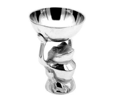 B-Ware Figur Frosch Metall Froschkönig Messing Schale Silber Dekoration Deko - Bild 1 von 4