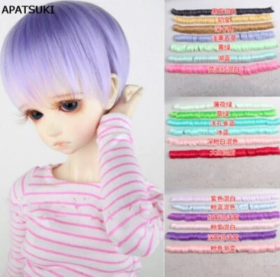 1 pieza 5*100 cm Accesorios Muñeca Pelucas Cortas Colorido Muñeca Pelo para 1/3 1/4 1/6 Muñeca Foto 1 de 4