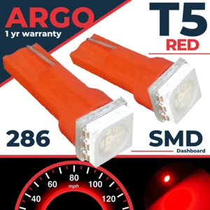 T5 286 Led Dashboard Gauge Red 3528 Car Speedo Instrument Light Bulbs 12v 0.4w - Picture 1 of 84